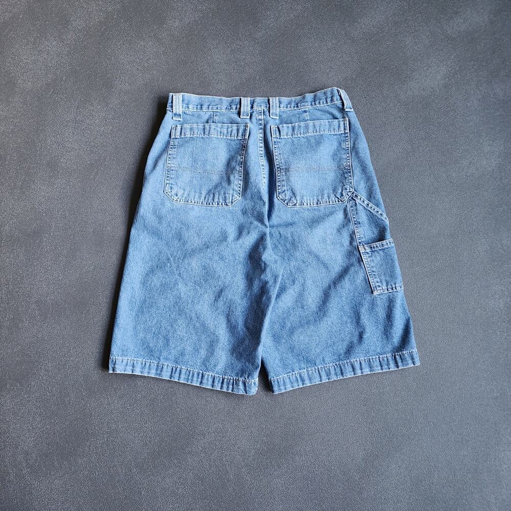 Vintage Baggy Carpenter Dungaree Blue Denim Jean Shorts 34